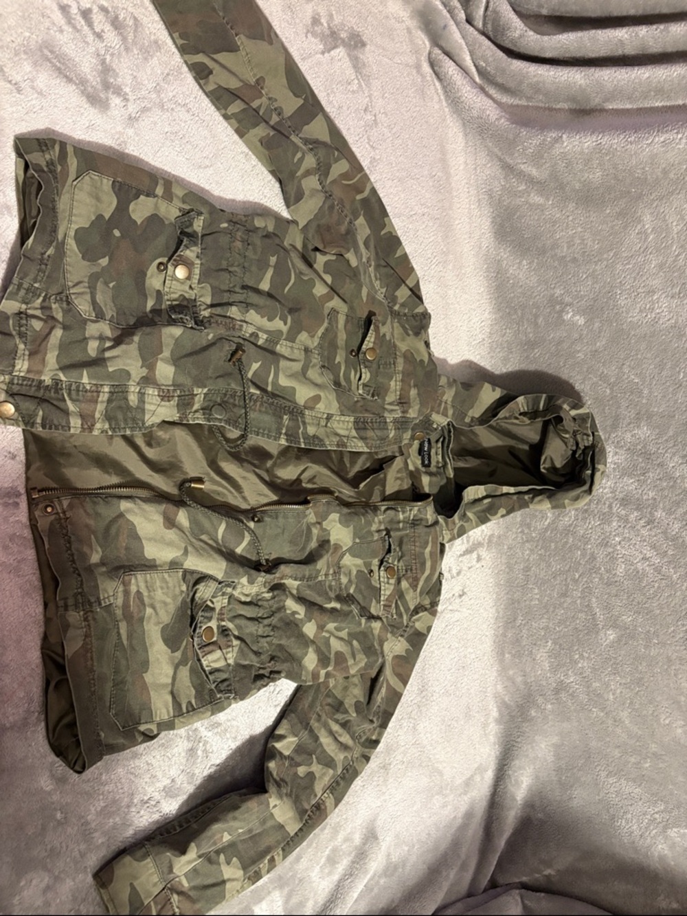 New Look Olive Green Camo Utility Jacket